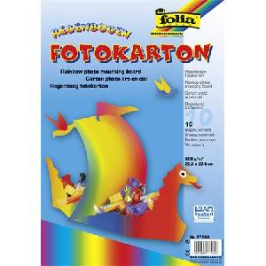 FOLIA Декоративен картон, двустранен, 22, 5x32 cm, 300 g, 10 листа, FOLIA, цвят дъга 77094 (77094)