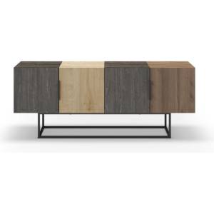 Marckeric Масичка за телевизор в дъбов декор в естествено кафяво 140x55 cm Titan - Marckeric (16855)