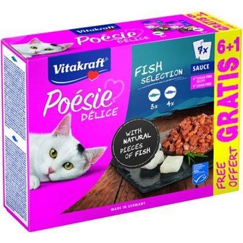 Vitakraft poÉsie МУЛТИПАК 7 бр. х 85 г АМЕРИКАНСКА ТРЕСКА: 4 бр. + 3 бр. АТЛАНТИЧЕСКА ТРЕСКА- Оферта с 1 бр. ГРАТИС