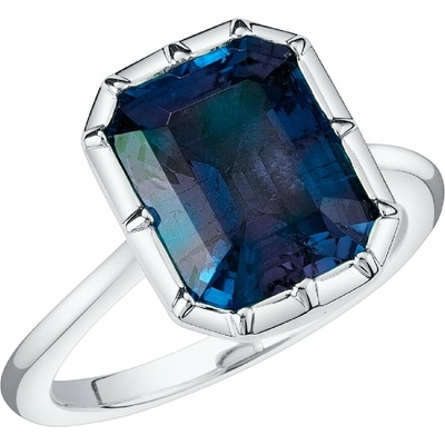 Eppi Zlatý bezel prsten s emerald lab grown alexandritem Moly R47176
