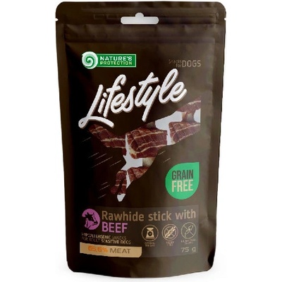 Nature´s Protection Lifestyle dog rawhide foaming sticks with beef 75 g