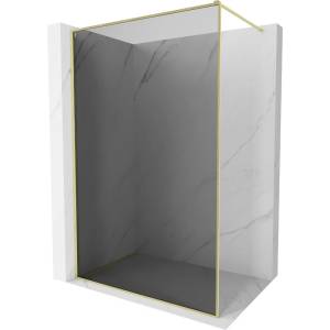Mexen Kioto-XF стена за душ Walk-in с рамка 160 x 202 cm, графит 10 mm, злато четкано - 800-160-104-55-40-X (800-160-104-55-40-X)