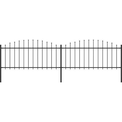 OMAXI Zahradní plot s kopím nahoře ocelový 337 x 75 cm černý 714332