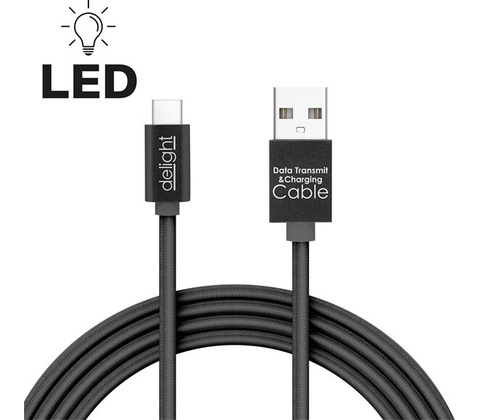 Delight 55442C-BK USB 2.0 A (samec) – 2.0 Type-C (samec) 1m