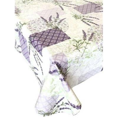 Impol Trade ubrus PVC 3581319 levandule se zelenými ornamenty návin 20 mx140cm