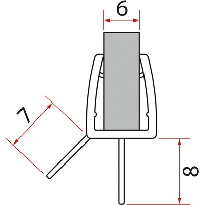 Polysan Akrylové tesnenie na dvere (okapnička) dĺžka 1000mm na 8mm sklo 309D-08