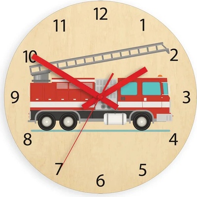 ModernClock Ami Hasičské auto 30 cm vícebarevné