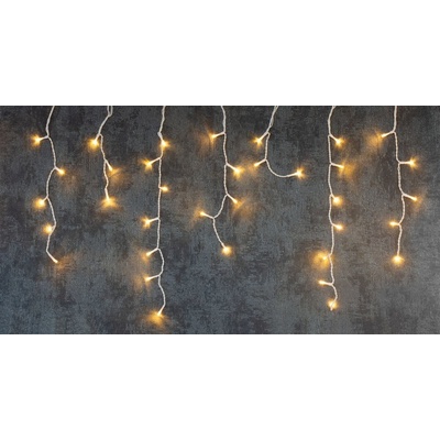 MagicHome Reťaz Icicle 800 LED teplá biela cencúľová jednoduché svietenie 230 V 50 Hz IP44 exteriér osvetlenie L-20 m