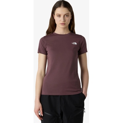 The North Face W S/S SIMPLE DOME SLIM TEE vínová