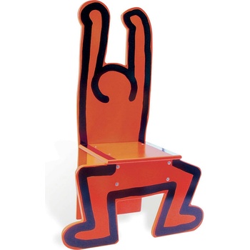 Vilac dřevěná židle Keith Haring červená