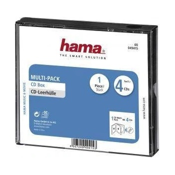 Hama Кутийка за CD/DVD HAMA Multi-Pack 4, прозрачен/черен, HAMA-49415