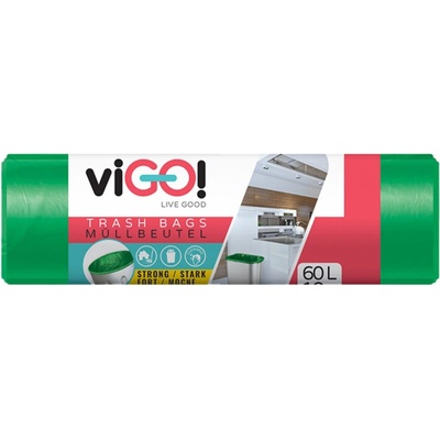 viGO! pytle na tříděný odpad 60 l LDPE 30 µm 10 ks zelené