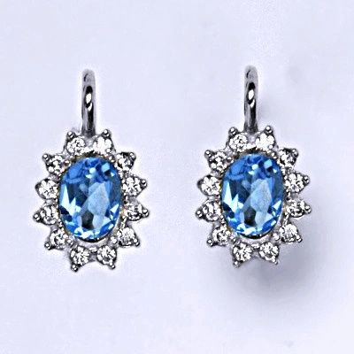 Čištín stříbrné Kate přírodní topaz swiss a čiré zirkony NK 1480