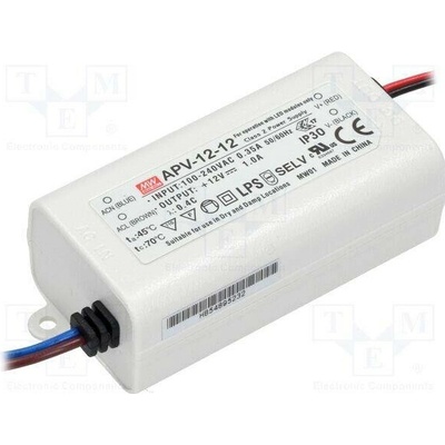 MEAN WELL APV-12-12 Napájecí zdroj: spínaný; LED; 12W; 12VDC; 1A; 90÷264VAC; 127÷370VDC
