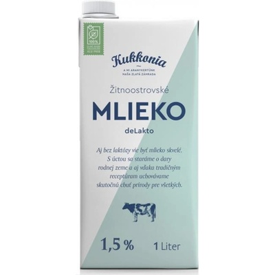 Kukkonia Euromilk Trvanlivé mlieko Žitnoostrovské bezlaktózové 1,5% 1l