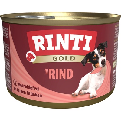 RINTI 12x185г Gold RINTI, консервирана храна за кучета - говежди хапки