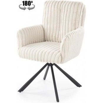 Velmoro Трапезен стол К-572 с функция въртене, крем/черно