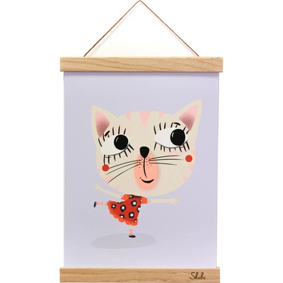 Art print plagát Skibi A4 - Amelína tancuje - dubová lišta uni