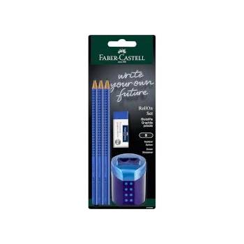 Faber-Castell Моливи 3 броя Grip 2001 B с гума Dust Free и острилка