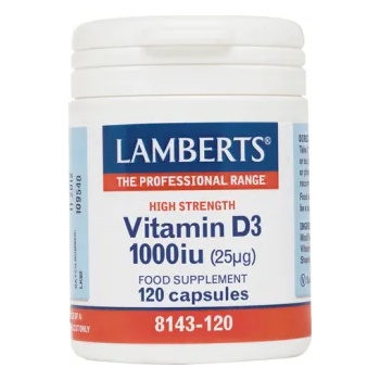 LAMBERTS Хранителна добавка витамин D 25mg, Lamberts Vitamin D3 1000 IU 25ug 120 caps