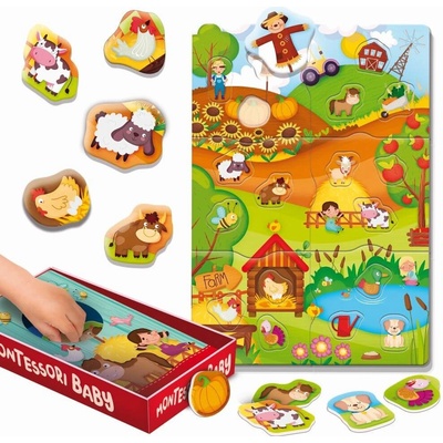Lisciani 92741 Montessori Baby Box The Farm - Vkladačka farma