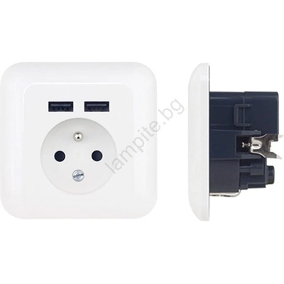 Platinet Домашна розетка french с usb 250v/16a (pl0753)