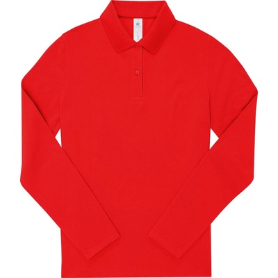 B&C Polokošile B&C My Polo 180 LSL women dlouhý rukáv dámská COT-01W46200400 Červená