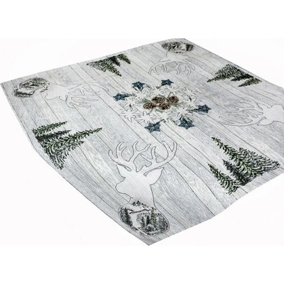 Mondo Ženilkový obrus Jeleň šedý Chenille IT027 Šedá 90x90 cm