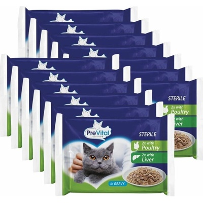 PreVital Cat Sterile hydina pečeň v omáčke 52 x 100 g