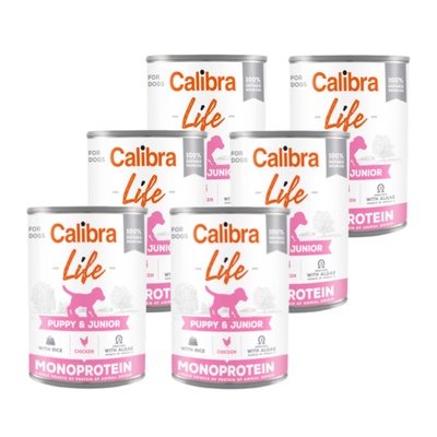 Calibra Dog Life Puppy & Junior Chicken 6x400g