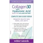 Webber Naturals Collagen30® with Hyaluronic Acid / Колаген (биоактивни колагенови пептиди) с хиалуронова киселина, 180 таблетки Webber Naturals (3664 WN)