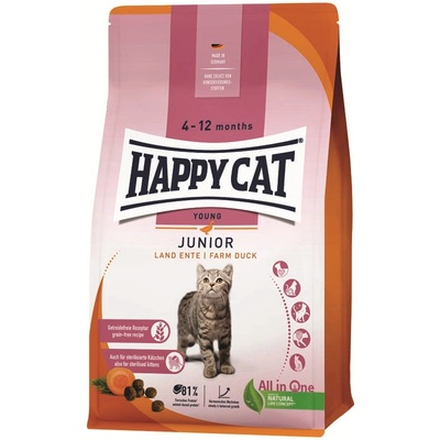 Happy Cat Supreme KITTEN & JUNIOR Junior Land Ente 4 kg