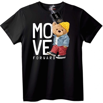 NOONEBRAND Тениска Мечка Напредвай - XS, Black