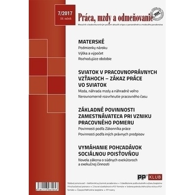 Práca, mzdy a odmeňovanie 7-2017