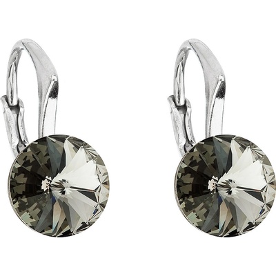 Pavona visací s krystaly Swarovski černé kulaté 31229.3