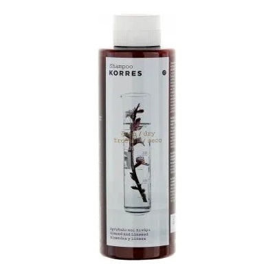 KORRES Шампоан за суха / изтощена коса с бадем и ленено семе , Korres Shampoo For Dry - Damaged Hair With Almond And Linseed 250ml