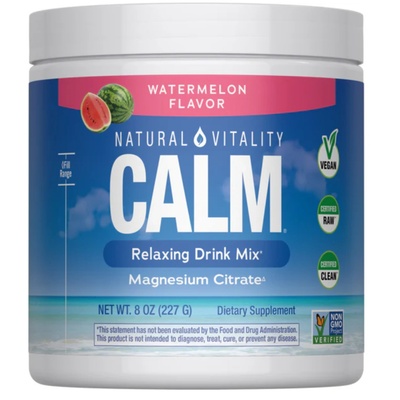 Natural Vitality Calm Magnesium Relaxing Drink Mix, магнезий, диня, 226 g