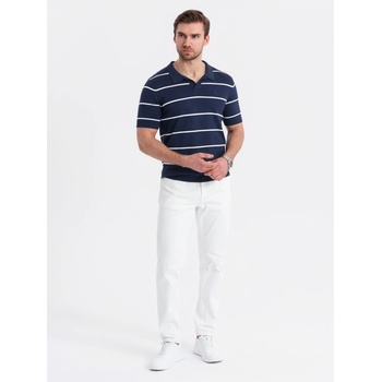 Ombre Clothing Мъжка поло риза от вискоза с хоризонтални ивици Ombre Clothing Ombre Clothing | Byal | МЪЖЕ | S