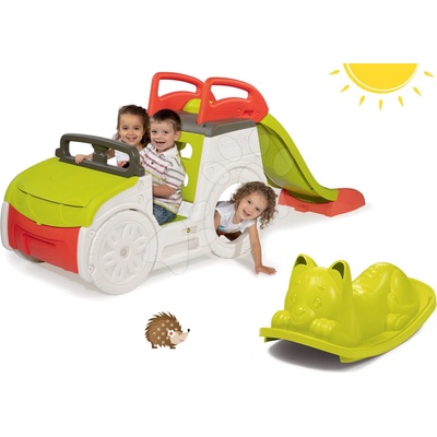 Smoby set preliezačka Adventure Car a hojdačka na zem kocúr 840200-19-A