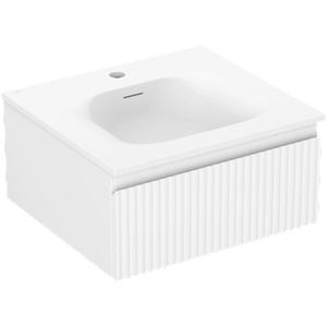 Mexen Rivel шкаф за баня 50 см с мивка Vela, 1 чекмедже, рифелова, бял мат - 91A20-05023-1-BF01-W23M01 (91A20-05023-1-BF01-W23M01)