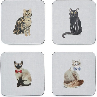 Cooksmart ® Комплект от 4 сини подложки с Curious Cat - Cooksmart ® (1735)