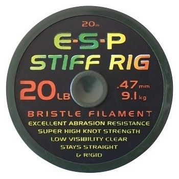 ESP Šnúra STIFF RIG BRISTLE FILAMENT 20m 20lb