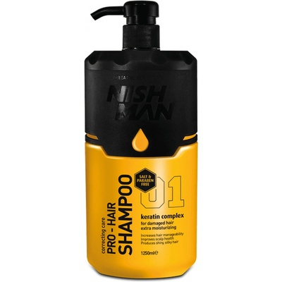 Nishman Hair Shampoo keratinový šampon pro poškozené vlasy 1250 ml