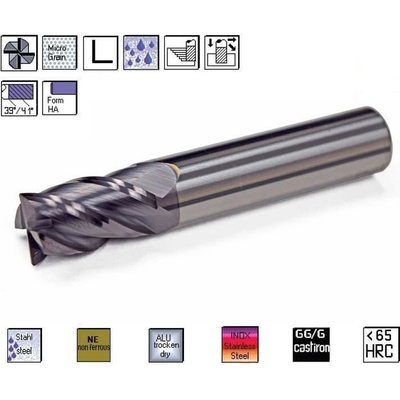 SK antivibrační fréza pr. 6,0 x 10,0 mm 4bř. 39°/41° TiAlN , CERANIT 81.600