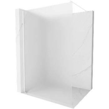 Mexen Kioto душ преграда Walk-in 120 x 200 см, матирано 8 мм, бяла - 800-120-101-20-30 (800-120-101-20-30)