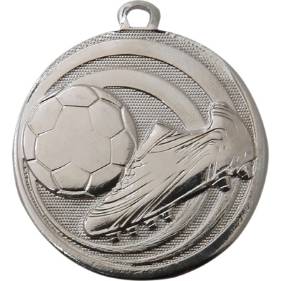 Medaile fotbal míč a kopačka průměr 32 mm Stříbrná
