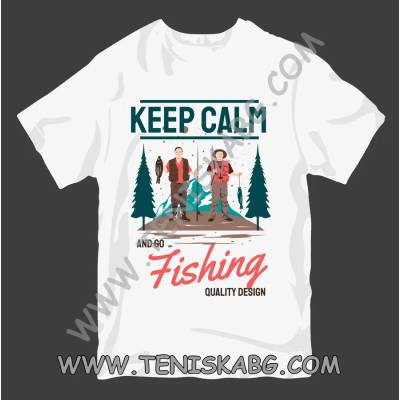 Fruit of the Loom Тениска - Keep calm fishing