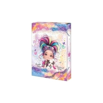 Argus Box na zošity A4 s gumičkou dizajn Rainbow Ella