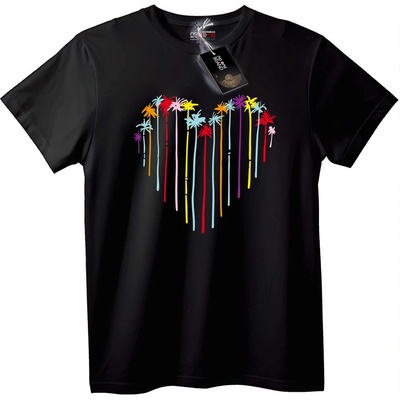 NOONEBRAND Тениска Дъгови Палми - 2XL, Black