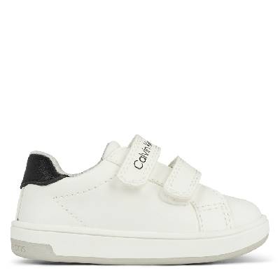 Детски маратонки Calvin Klein Jeans Infants Low Top Court Trainers - Wht/Blk X002
